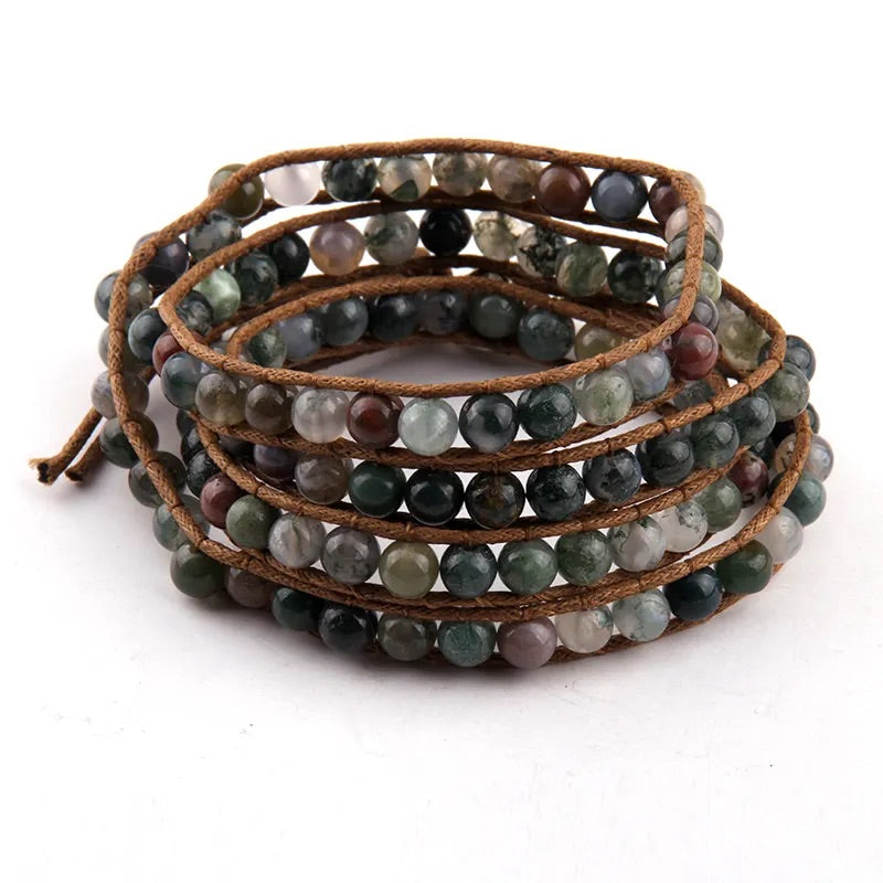 Natural Agate Wrap Bracelet