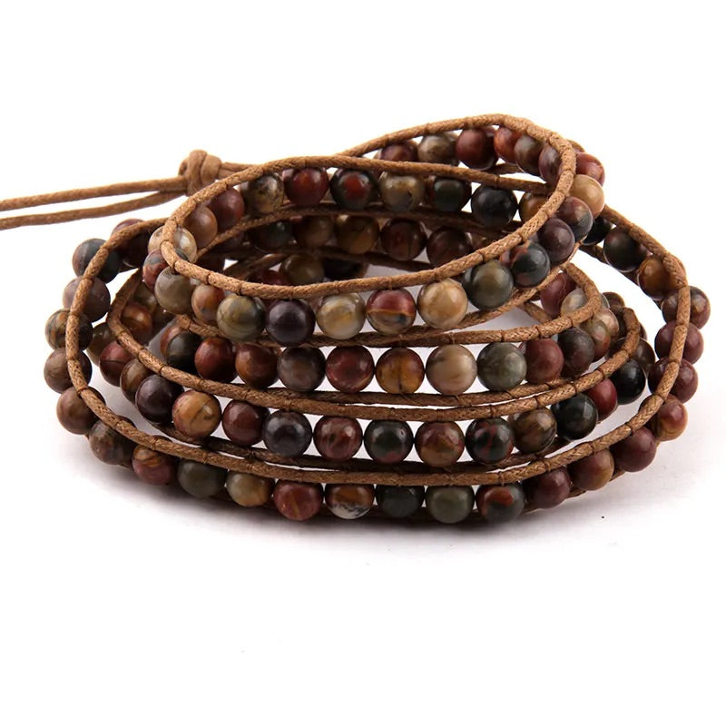 Natural Agate Wrap Bracelet