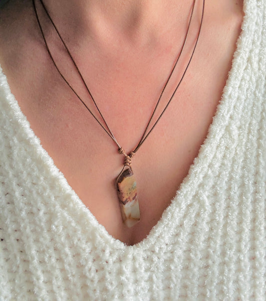 Raw Stone Pendant Necklace